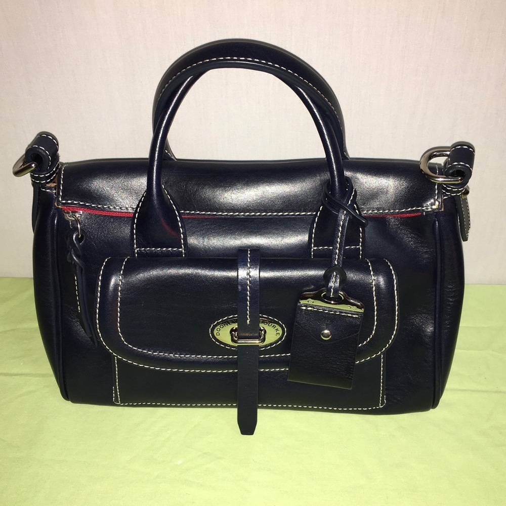 Dooney Toscana Front Pocket Satchel Navy Blue